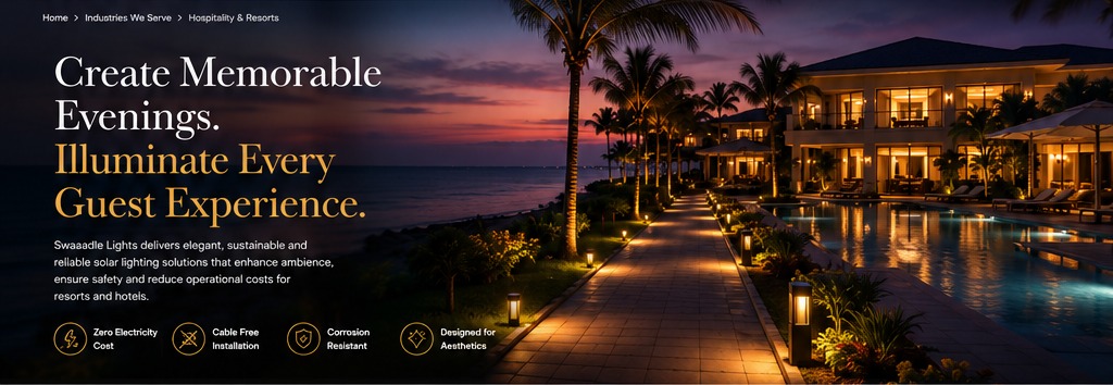 Solar lighting installed across a premium outdoor driveway at night